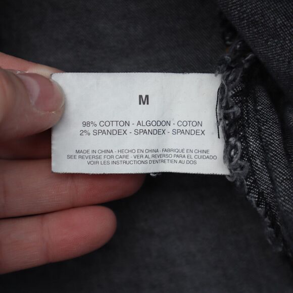 Gloria Vanderbilt Jacket Womens M Black Denim Long Sleeve Two Button Outwear - Picture 3 of 16